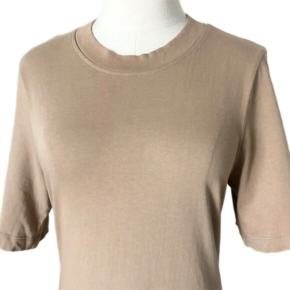 NEW Cotton Citizen Tokyo Short Sleeve Mini Dress in Tan 100% Cotton Size Small - Picture 3 of 7